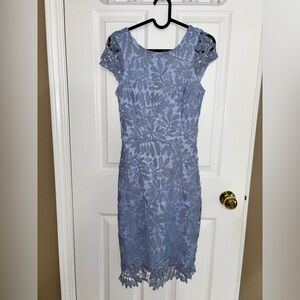 Lulus Periwinkle Blue Lace Midi Bodycon Dress size XS